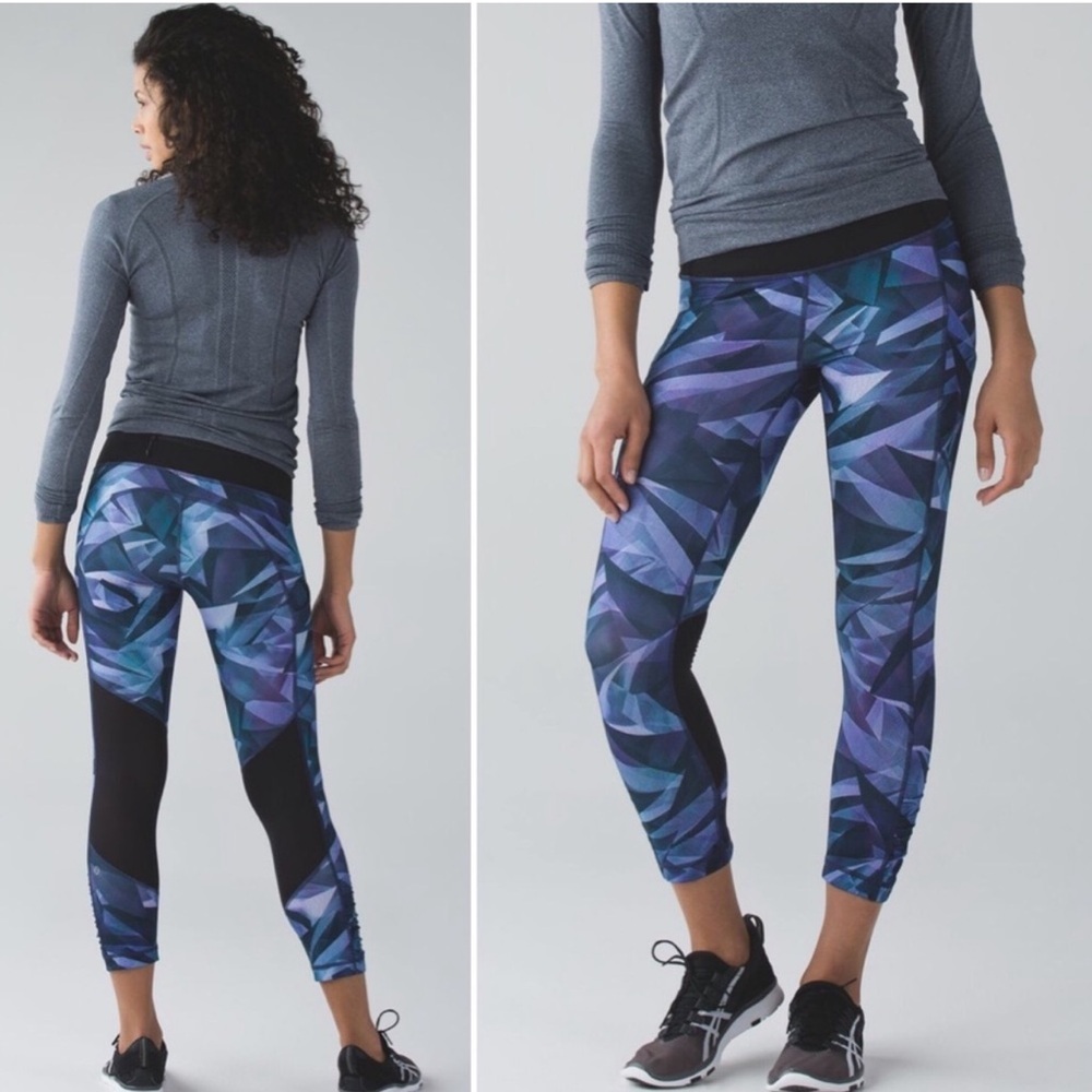 Lululemon Speed Crop In Pretty Prism Multi Black 4